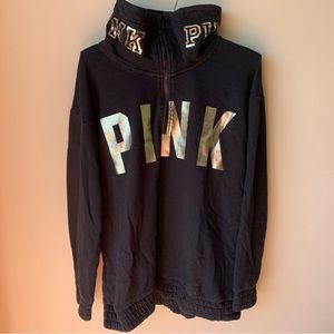Victoria’s Secret PINK gold sequin quarter zip sweatshirt
